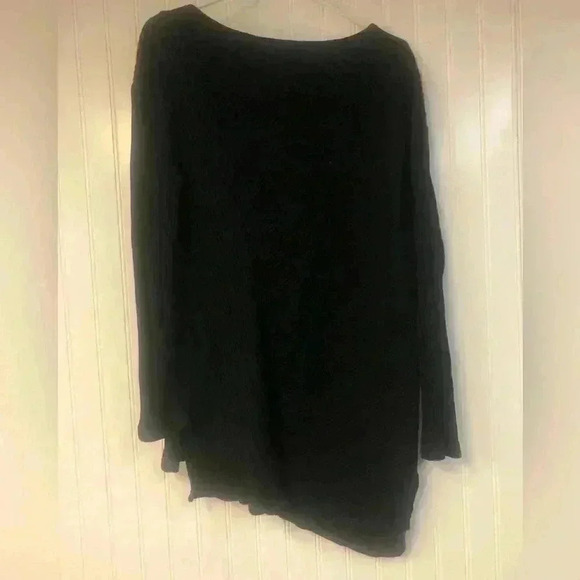 Anthropologie Maeve Asymmetrical Long Black Sweater Size Medium Thick Knit - Picture 4 of 8